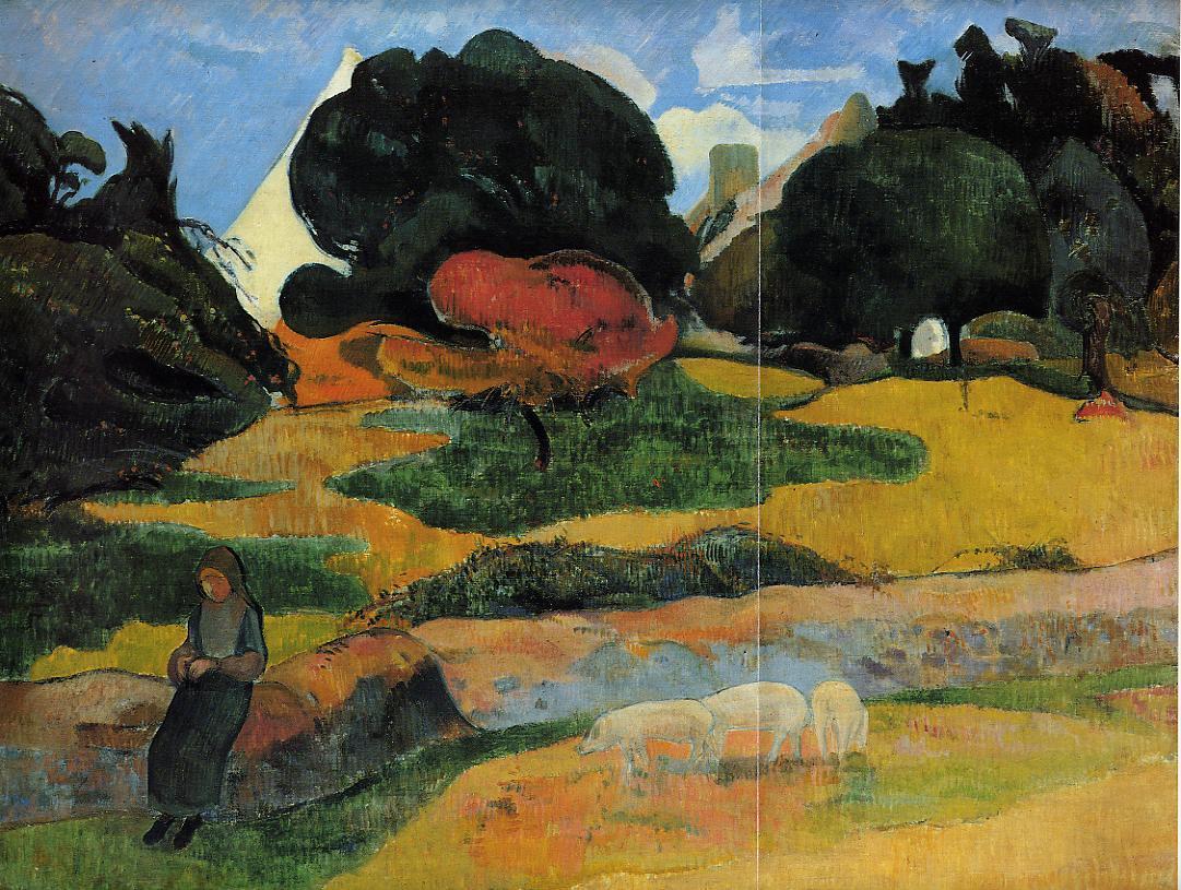 The Swineherd - Paul Gauguin Painting